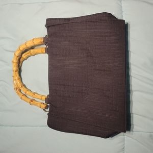 Sunny Hawaii Black Purse with Bamboo Handles